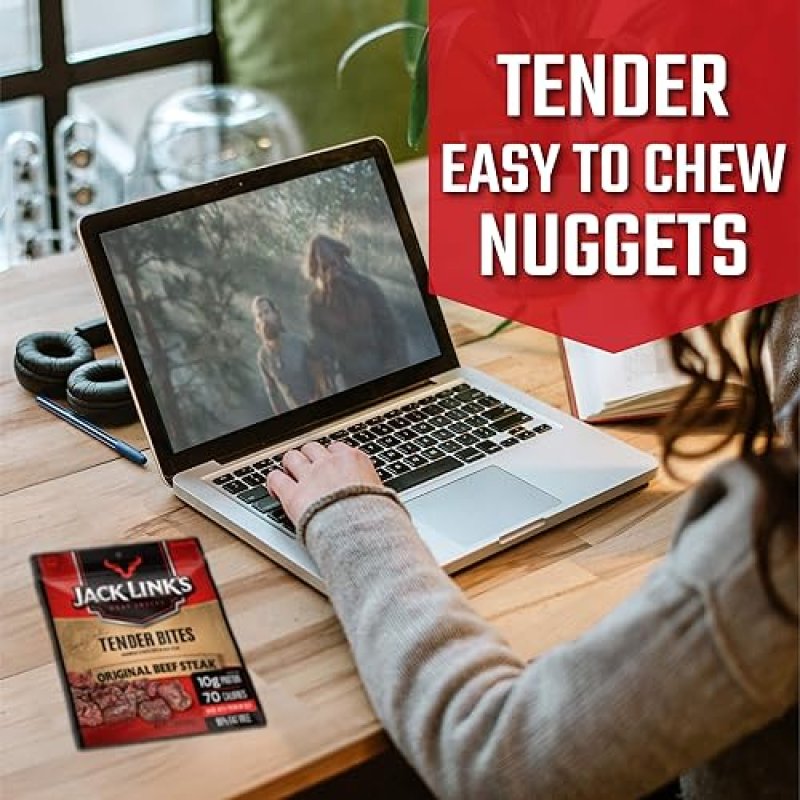 JACK LINKS ORIGINAL BEEF TENDER JERKY BITES 2.85 OZ HIGH PROTEIN, NO MSG, NO NITRATES
