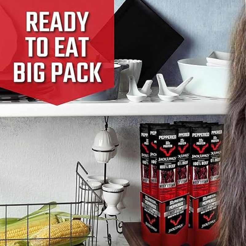 JACK LINKS PEPPERED BEEF JERKY 1 2 LB PREMIUM CUTS PEPPERED BEEF STEAK 2 OZ PACK OF 12