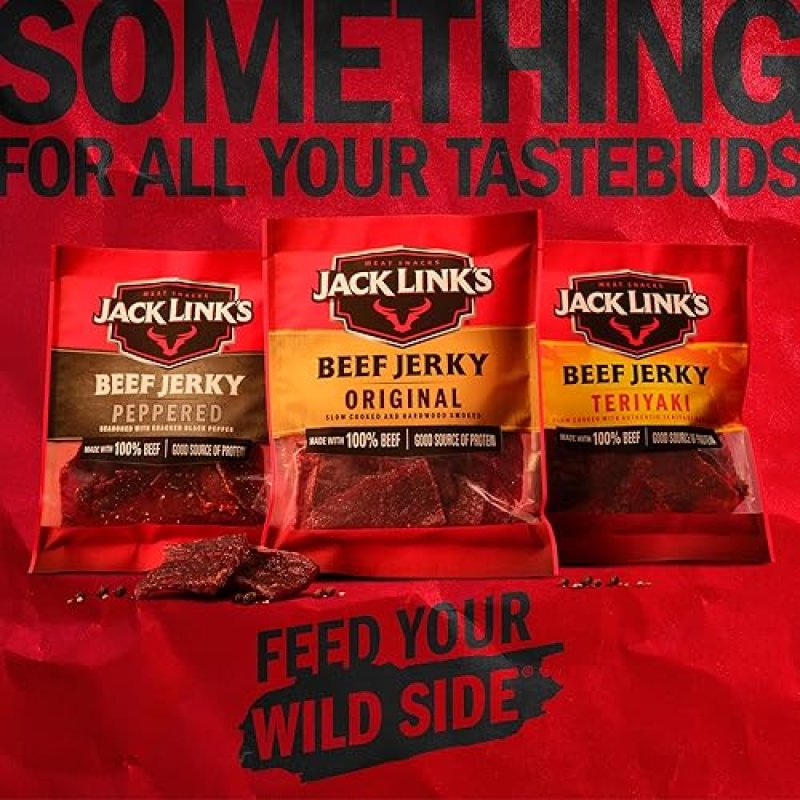JACK LINKS PEPPERED BEEF JERKY 9OZ 2 PACK - 100 REAL BEEF, HIGH PROTEIN SNACK, READY TO EAT