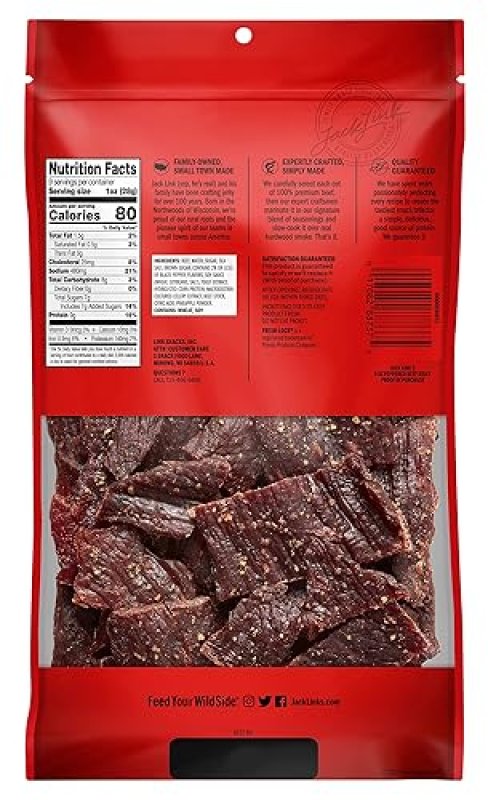 JACK LINKS PEPPERED BEEF JERKY 9OZ 2 PACK - 100 REAL BEEF, HIGH PROTEIN SNACK, READY TO EAT