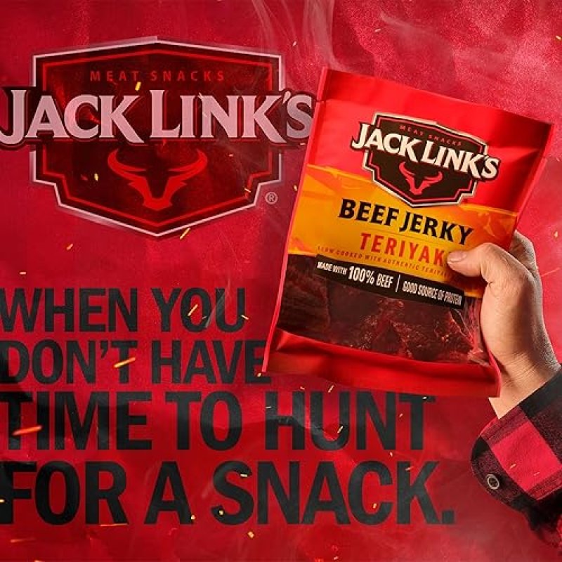 JACK LINKS TERIYAKI BEEF JERKY 2-PACK 9 OZ - HIGH PROTEIN READY-TO-EAT SNACK, 100 REAL BEEF
