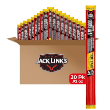 JACK LINKS TERIYAKI BEEF STICKS - 5G PROTEIN, 100 BEEF, KETO FRIENDLY, 20 COUNT, 0.92 OZ