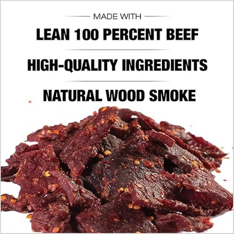 OLD TRAPPER HOT SPICY BEEF JERKY 8OZ TENDER, HIGH PROTEIN MEAT SNACK, 70 CALORIES