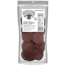 OLD TRAPPER PEPPERED DOUBLE EAGLE BEEF JERKY - REAL WOOD SMOKED, 10G PROTEIN, 80 PIECES BAG