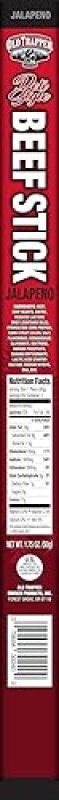 OLD TRAPPER JALAPEñO DELI-STYLE SAUSAGE STICKS, 1.75OZ, 26 PACK, HIGH PROTEIN, NO SUGAR