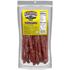 OLD TRAPPER TERIYAKI SNACK STICKS 17OZ RESEALABLE BAG NATURAL WOOD SMOKED MEAT, 9G PROTEIN