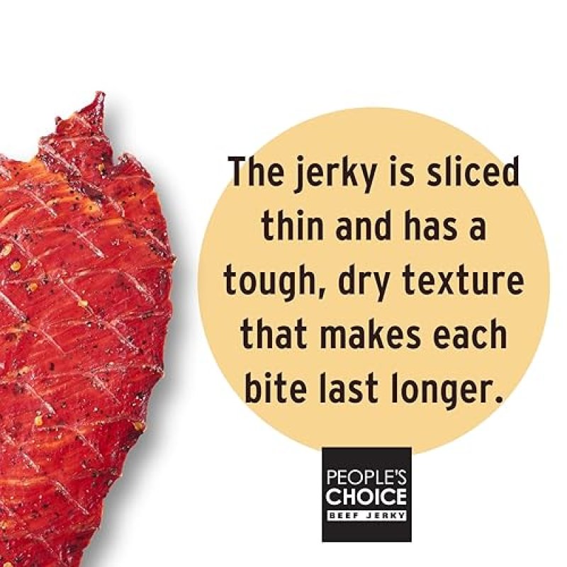 PEOPLE S CHOICE HOT SPICY BEEF JERKY THIN-SLICED WHOLE MUSCLE SLAB, 15 PACK, 19.2 OZ