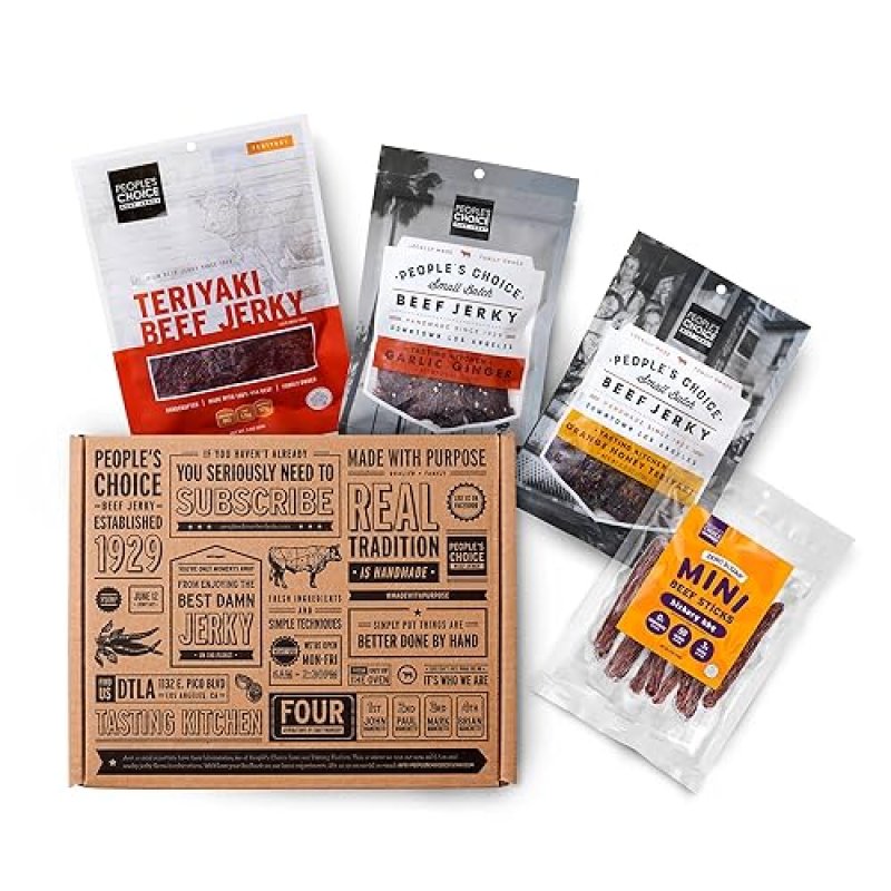 PEOPLE S CHOICE SWEET TOOTH BEEF JERKY VARIETY PACK HIGH PROTEIN MEAT SNACK MADE IN USA