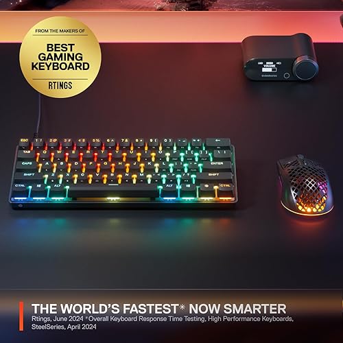 STEELSERIES APEX PRO MINI GEN 3 KEYBOARD WITH OMNIPOINT 3.0 SWITCHES, RGB, USB-C, PBT KEYS