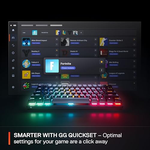 STEELSERIES APEX PRO MINI GEN 3 KEYBOARD WITH OMNIPOINT 3.0 SWITCHES, RGB, USB-C, PBT KEYS