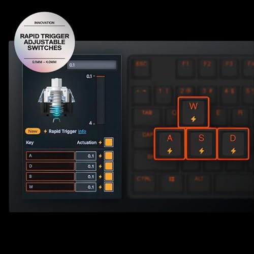 STEELSERIES APEX PRO MINI GEN 3 KEYBOARD WITH OMNIPOINT 3.0 SWITCHES, RGB, USB-C, PBT KEYS