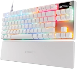 STEELSERIES APEX PRO TKL GEN 3 WHITE KEYBOARD WITH OMNIPOINT 3.0 SWITCHES RGB LIGHTING