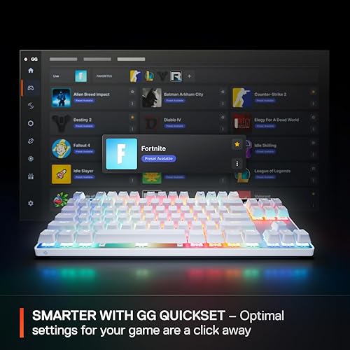 STEELSERIES APEX PRO TKL GEN 3 WHITE KEYBOARD WITH OMNIPOINT 3.0 SWITCHES RGB LIGHTING