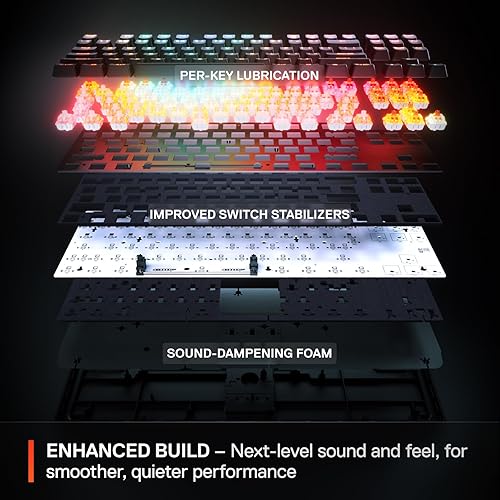 STEELSERIES APEX PRO TKL GEN 3 WHITE KEYBOARD WITH OMNIPOINT 3.0 SWITCHES RGB LIGHTING