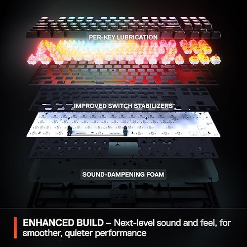 STEELSERIES APEX PRO TKL GEN 3 WHITE KEYBOARD WITH OMNIPOINT 3.0 SWITCHES RGB LIGHTING