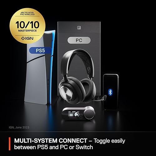 STEELSERIES ARCTIS NOVA PRO WIRELESS GAMING HEADSET WITH ANC, HI-FI AUDIO CLEARCAST MIC