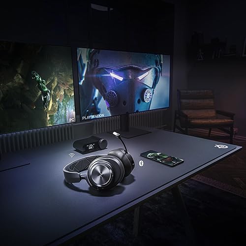 STEELSERIES ARCTIS NOVA PRO WIRELESS GAMING HEADSET WITH ANC, HI-FI AUDIO CLEARCAST MIC