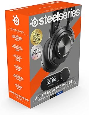 STEELSERIES ARCTIS NOVA PRO WIRELESS GAMING HEADSET WITH ANC, HI-FI AUDIO CLEARCAST MIC