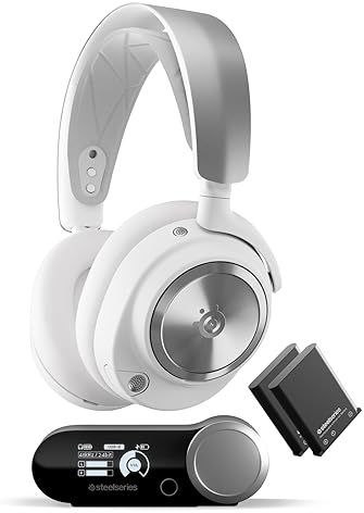 STEELSERIES ARCTIS NOVA PRO WIRELESS GAMING HEADSET WITH ANC, DUAL BATTERIES CLEARCAST MIC