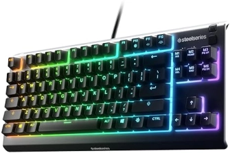 STEELSERIES APEX 3 TKL RGB GAMING KEYBOARD TENKEYLESS, IP32 WATER RESISTANT, ANTI-GHOSTING