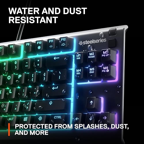 STEELSERIES APEX 3 TKL RGB GAMING KEYBOARD TENKEYLESS, IP32 WATER RESISTANT, ANTI-GHOSTING