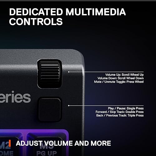STEELSERIES APEX 3 TKL RGB GAMING KEYBOARD TENKEYLESS, IP32 WATER RESISTANT, ANTI-GHOSTING