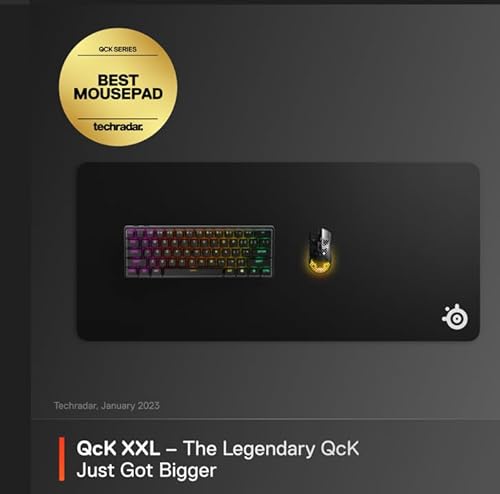 STEELSERIES QCK XXL GAMING MOUSE PAD CLOTH SURFACE, PEAK TRACKING, NON-SLIP, FULL DESK COVERAGE