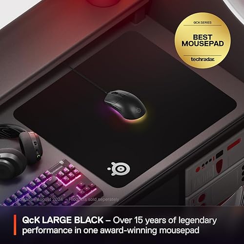 STEELSERIES QCK LARGE GAMING MOUSEPAD BLACK NON-SLIP BASE OPTIMIZED FOR FPS MOBA RTS MMO