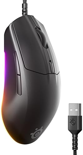 STEELSERIES RIVAL 3 GEN 2 GAMING MOUSE 8500 DPI OPTICAL SENSOR 60M CLICKS RGB BLACK
