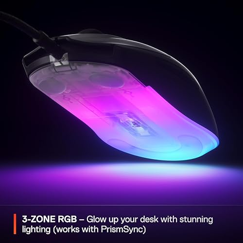 STEELSERIES RIVAL 3 GEN 2 GAMING MOUSE 8500 DPI OPTICAL SENSOR 60M CLICKS RGB BLACK