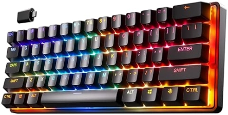STEELSERIES APEX PRO MINI WIRELESS KEYBOARD 60 COMPACT OMNIPOINT 2.0 DOUBLE SHOT PBT BLACK