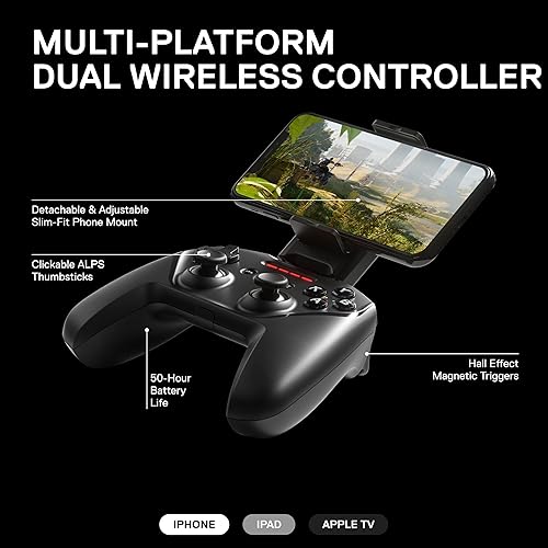 STEELSERIES NIMBUS BLUETOOTH MOBILE GAMING CONTROLLER FOR IPHONE IPAD APPLE LICENSED 50 HR BATTERY