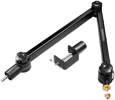 STEELSERIES ALIAS PRO MIC BOOM ARM 360 ROTATION, DESK CLAMP, CABLE MANAGEMENT, ADAPTERS