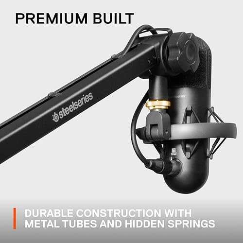 STEELSERIES ALIAS PRO MIC BOOM ARM 360 ROTATION, DESK CLAMP, CABLE MANAGEMENT, ADAPTERS