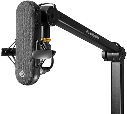 STEELSERIES ALIAS PRO MIC BOOM ARM 360 ROTATION, DESK CLAMP, CABLE MANAGEMENT, ADAPTERS