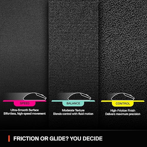 STEELSERIES QCK XL GAMING MOUSEPAD EXTRA DENSE, SMOOTH GLIDE, NON-SLIP BASE, 15.75X34.43