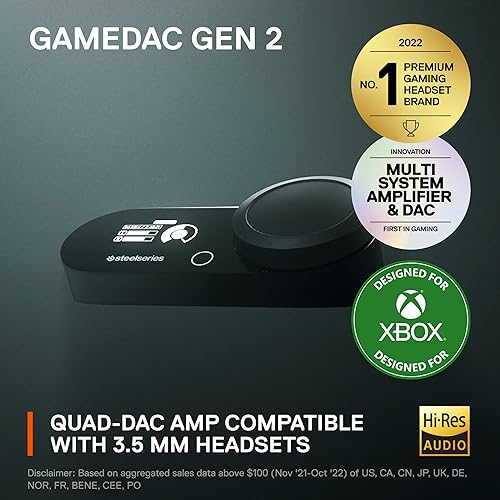 STEELSERIES GAMEDAC GEN 2 HI-RES AUDIO AMPLIFIER WITH ESS SABRE QUAD-DAC AI NOISE CANCEL