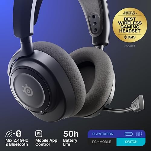 STEELSERIES ARCTIS NOVA 7P GEN 2 WIRELESS GAMING HEADSET FOR PS5, PC, SWITCH BLACK