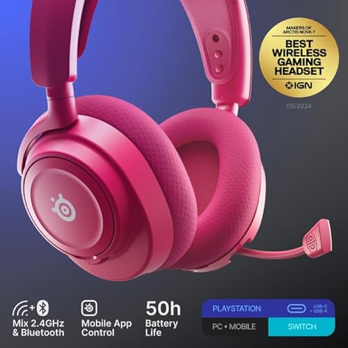 STEELSERIES ARCTIS NOVA 7P GEN 2 WIRELESS GAMING HEADSET MAGENTA PS5, PC, SWITCH, MOBILE