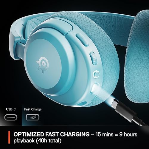 STEELSERIES ARCTIS NOVA 3P WIRELESS GAMING HEADSET 40HR BATTERY, MULTI-PLATFORM, AQUA