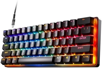 STEELSERIES APEX PRO MINI 60 GAMING KEYBOARD ADJUSTABLE ACTUATION, RGB, PBT KEYCAPS, USB-C