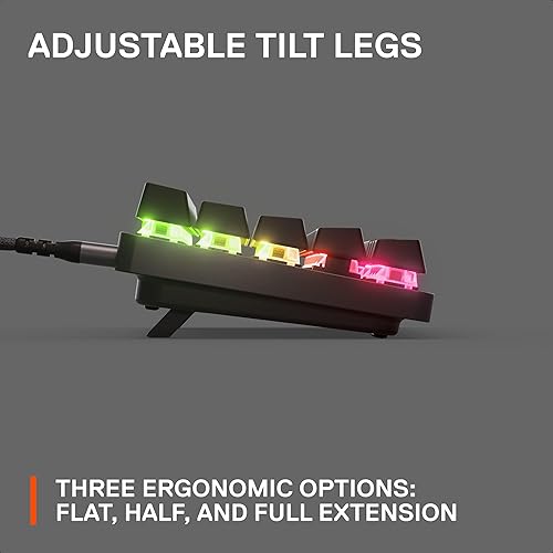 STEELSERIES APEX PRO MINI 60 GAMING KEYBOARD ADJUSTABLE ACTUATION, RGB, PBT KEYCAPS, USB-C