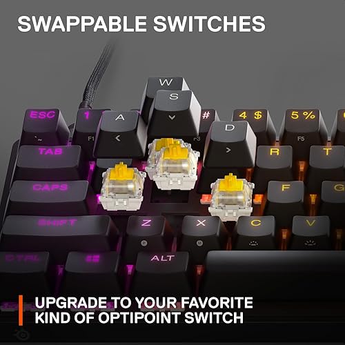 STEELSERIES APEX 9 MINI 60 HOTSWAP OPTICAL KEYBOARD RGB ALUMINUM FRAME DOUBLE SHOT PBT KEYCAPS