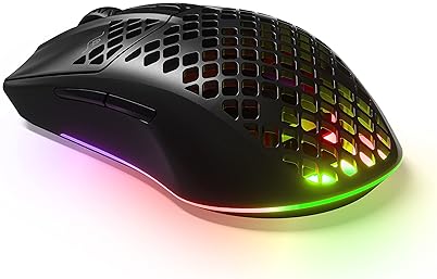 STEELSERIES AEROX 3 WIRELESS GAMING MOUSE - ULTRA-LIGHTWEIGHT, WATER RESISTANT, 18K DPI RGB