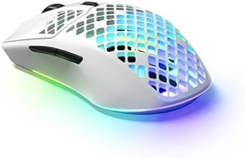 STEELSERIES AEROX 3 WIRELESS GAMING MOUSE - ULTRA-LIGHT, WATER RESISTANT, 18K DPI RGB SNOW