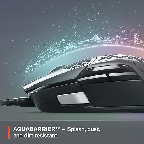 STEELSERIES AEROX 5 ULTRA-LIGHT RGB GAMING MOUSE WITH 18K DPI TRUEMOVE AIR SENSOR, WATER RESISTANT