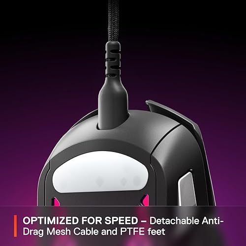 STEELSERIES AEROX 5 ULTRA-LIGHT RGB GAMING MOUSE WITH 18K DPI TRUEMOVE AIR SENSOR, WATER RESISTANT