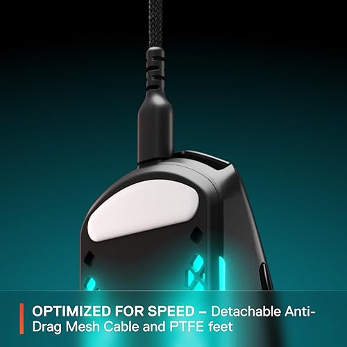 STEELSERIES AEROX 3 ONYX RGB GAMING MOUSE - ULTRA-LIGHT, WATER RESISTANT, 8500 DPI OPTICAL SENSOR