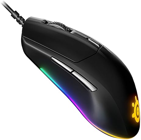 STEELSERIES RIVAL 3 GAMING MOUSE WITH 8500 CPI TRUEMOVE CORE, 6 BUTTONS, RGB LIGHTING, BLACK