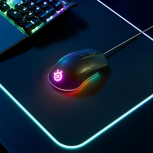STEELSERIES RIVAL 3 GAMING MOUSE WITH 8500 CPI TRUEMOVE CORE, 6 BUTTONS, RGB LIGHTING, BLACK